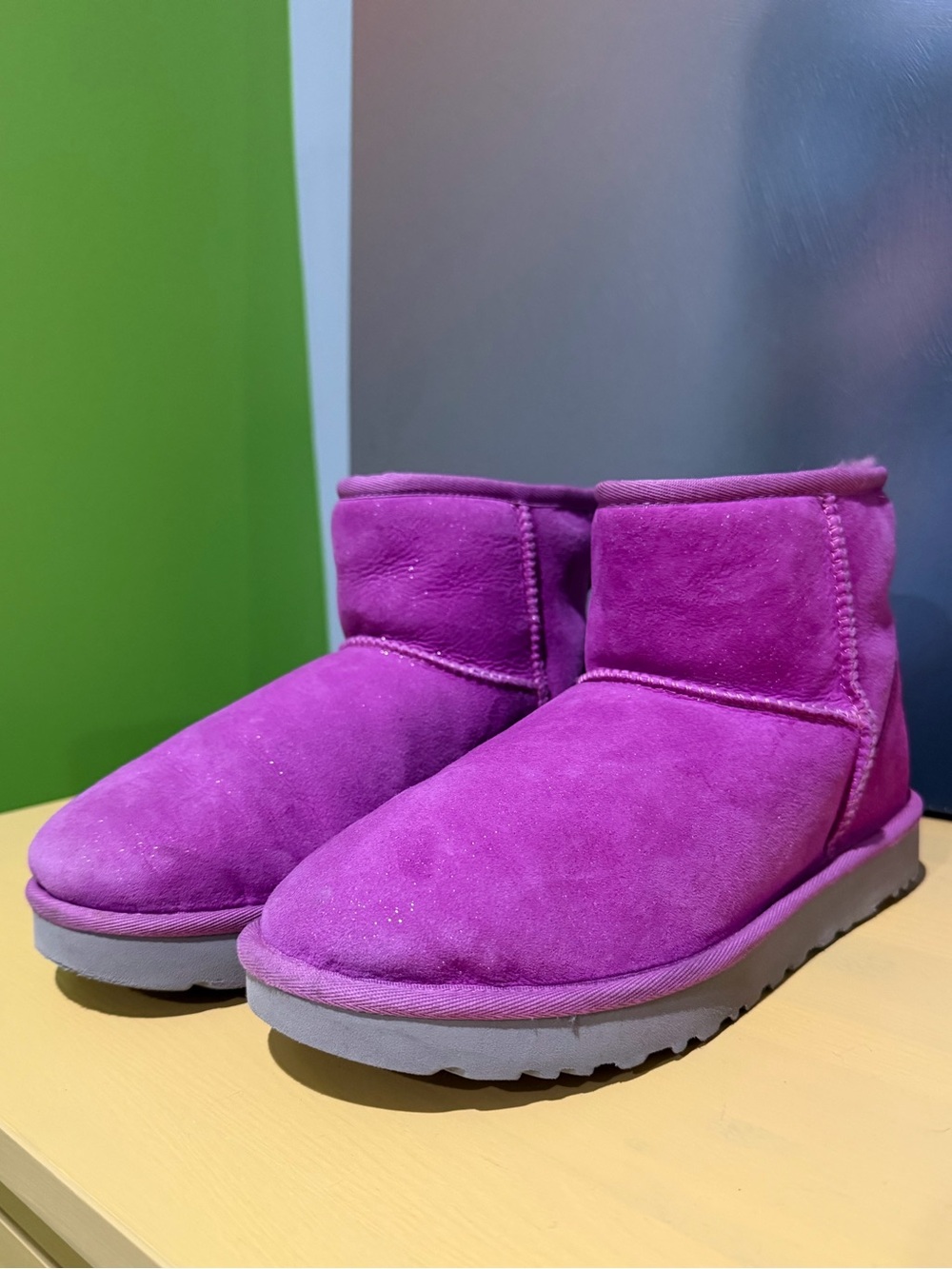 Lightly Used Pink Sparkle UGG Boots - size 9 - Picture 4 of 9